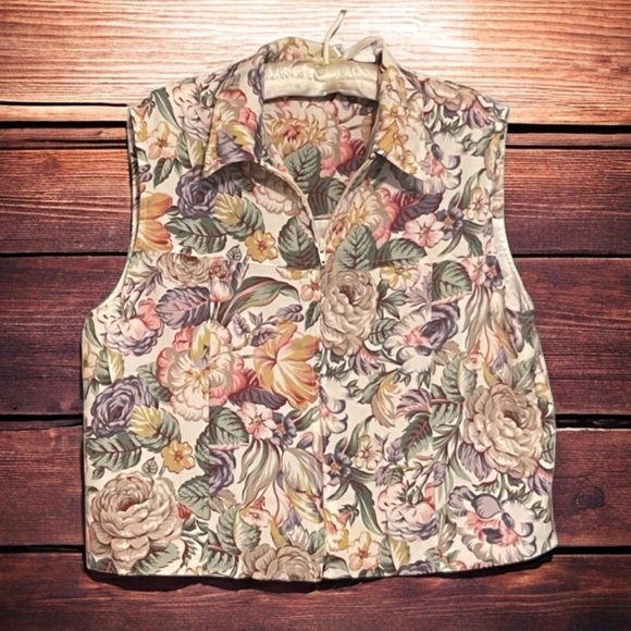 TANJAY FLORAL VEST SIZE 12 - Picture 4 of 9